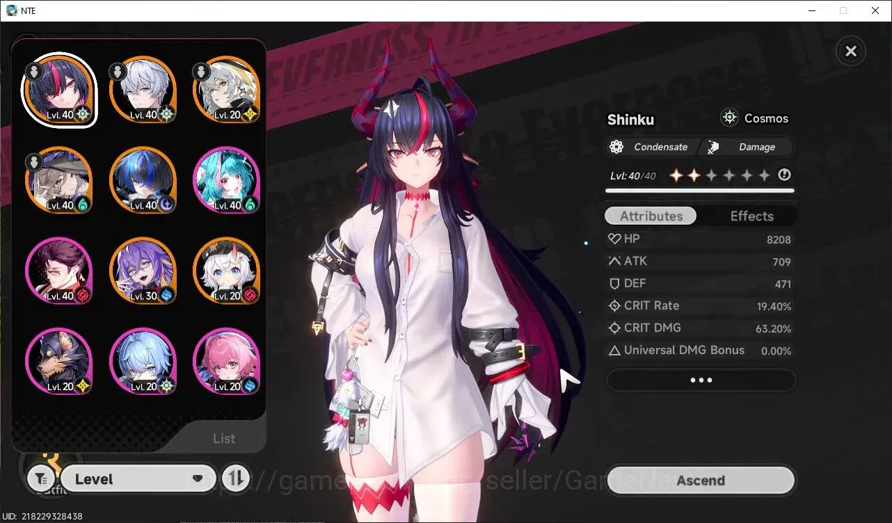 Neverness to Everness Accounts GLOBAL SEA|HL 26|TL 10| 6 S-Class 1 Limited (Shinku+Signature)|Overcast+Underboss 1