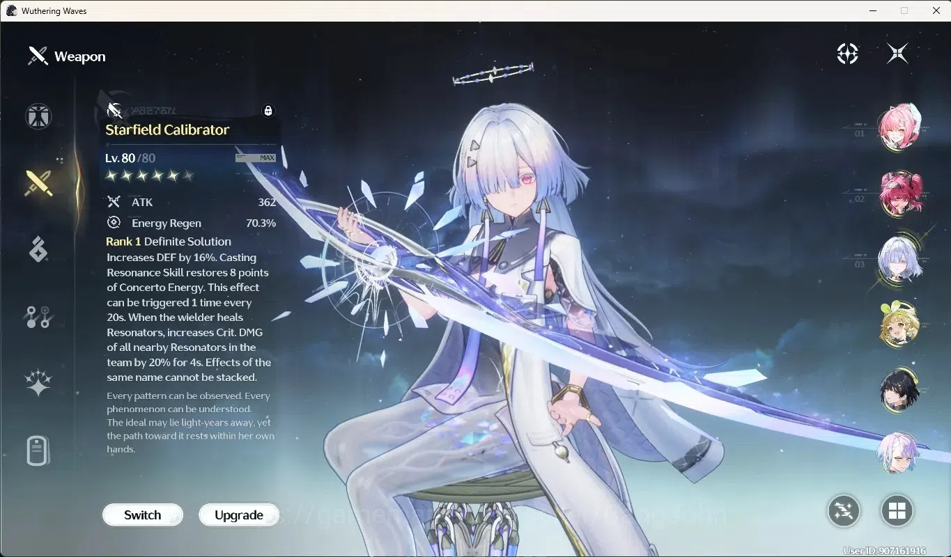 Wuthering Waves Accounts Starter SEA|UL60|Rank6|4 Char Limited [Aemeath RC1,Lupa,Mornye RC2,Lucy]+Sign,Rebecca|Mc 7