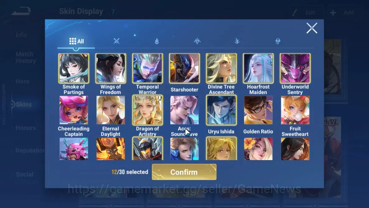 Honor of Kings Accounts Rare Skin Hero 113 Skin 79|Flawless Arli|AOT Mayene,Bleach HouYi,Legend(HouYi,Musashi,Di 6