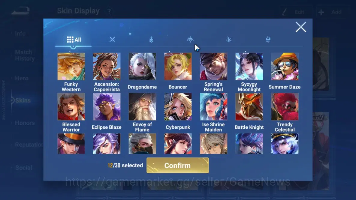 Honor of Kings Accounts Rare Skin Hero 113 Skin 79|Flawless Arli|AOT Mayene,Bleach HouYi,Legend(HouYi,Musashi,Di 8