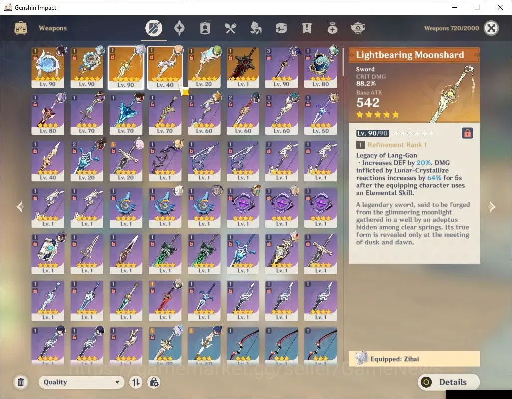 Genshin Impact Accounts ASIA|AR 56|PremTeam Zibai|4 Limited + 6 (*5Weap)|[ image 16