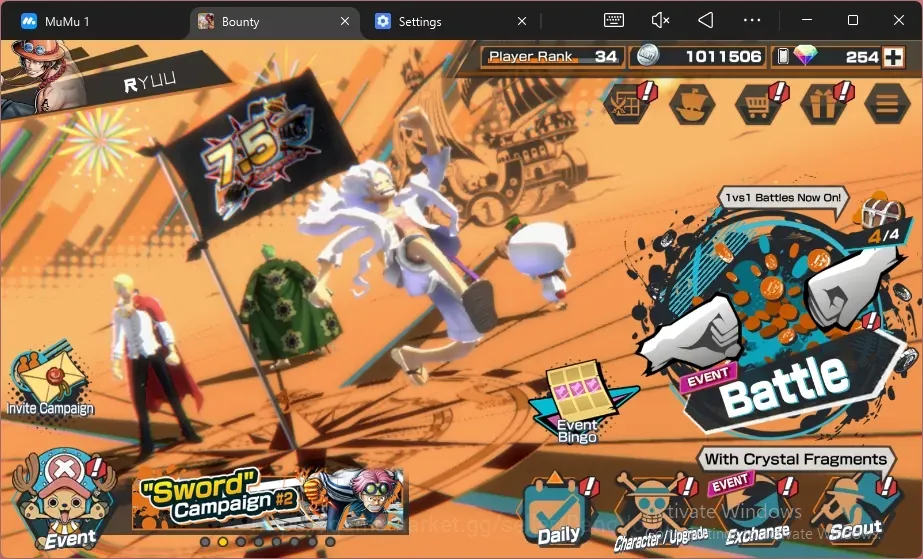 One Piece Bounty Rush Accounts High-End Android |7 EX|2 Max|PR 34|FR Sanks Max,BMO Kid&law Max,KOP GolD.Roger,BMO Olin the 1