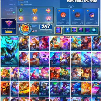 Mobile Legends: Bang Bang Accounts #4385 267 Skins | Badang Pegasus Seiya (SAINT SEIYA) | Vale Gaara (NARUTO) | Natalia