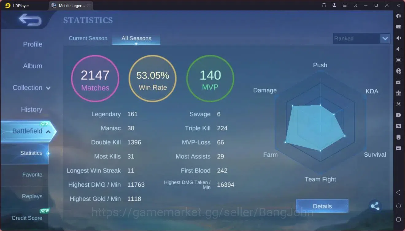 Mobile Legends: Bang Bang Accounts Global |Hero 85|Skin 143|Expert|Luckybox Gatot,Kar image 3