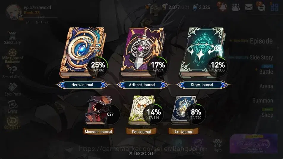 Epic Seven Accounts Limited Hero Global Unverif | 3 ML(L Cermia,WOTM Tenebria,DJ Basar)|PoH+Bless ON|SS 2.3K|Gold 2