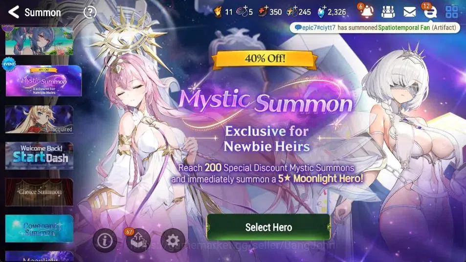 Epic Seven Accounts Limited Hero Global Unverif | 3 ML(L Cermia,WOTM Tenebria,DJ Basar)|PoH+Bless ON|SS 2.3K|Gold 20