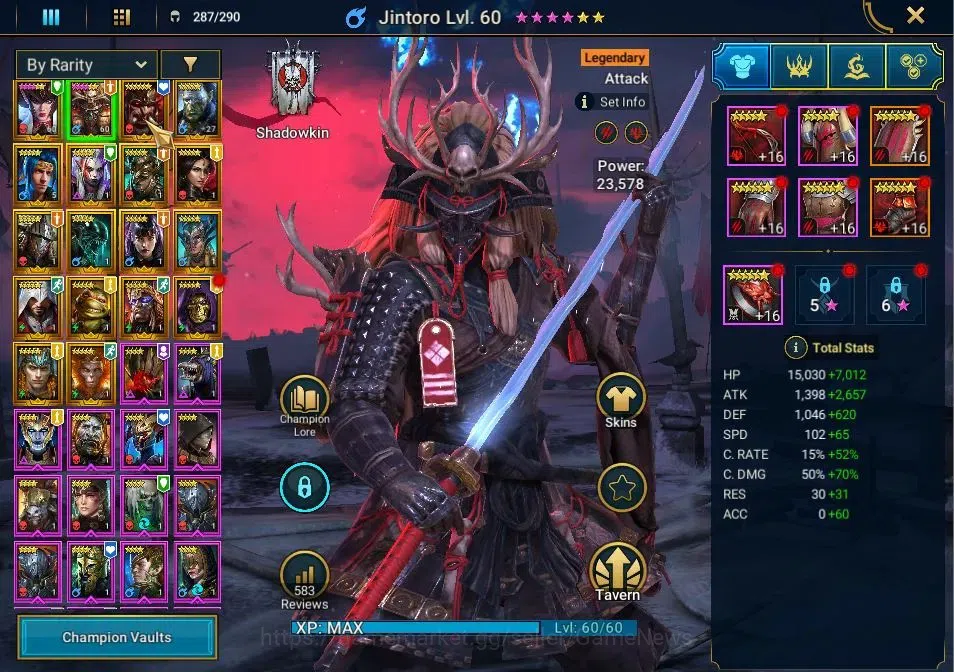 Raid: Shadow Legends Accounts Lv 24|263K Power|18 Legend (Artak,Shirimani,Jintor image 4