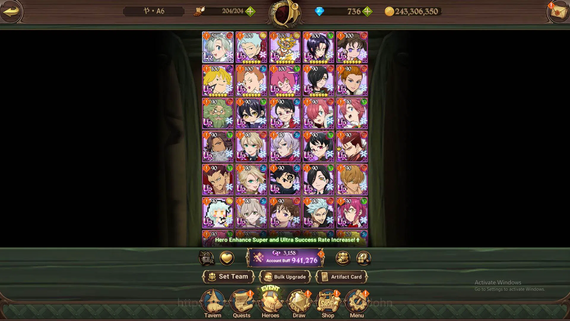 The Seven Deadly Sins: Grand Cross Accounts Others ASIA|941K CC|DM 736|1LR Elizabeth|UR Demon King Meliodas,etc|Detail Check 8