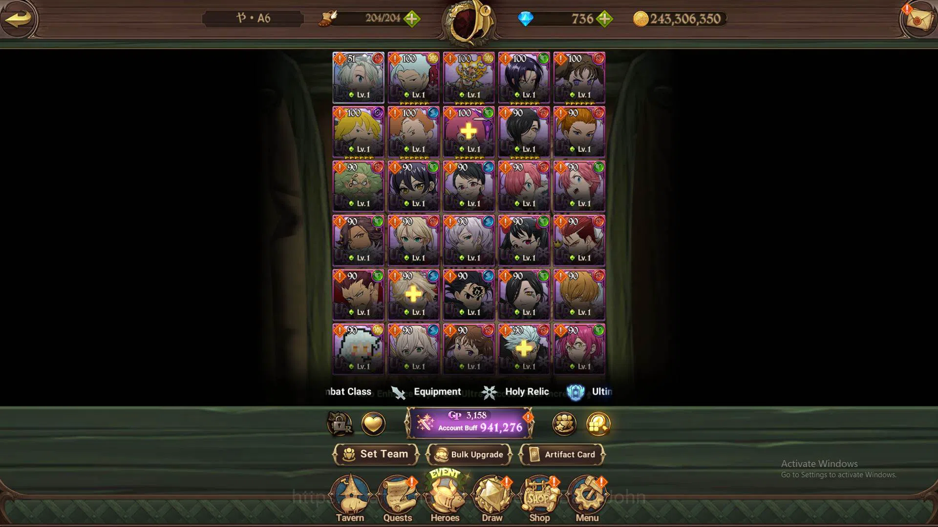 The Seven Deadly Sins: Grand Cross Accounts Others ASIA|941K CC|DM 736|1LR Elizabeth|UR Demon King Meliodas,etc|Detail Check 9