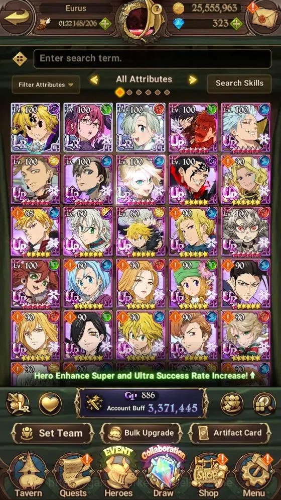 The Seven Deadly Sins: Grand Cross Accounts Endgame ASIA|3,3M Power|323 Dm|4LR:(Meliodas,Elizabeth,Gowther,Madness)|9UR 1