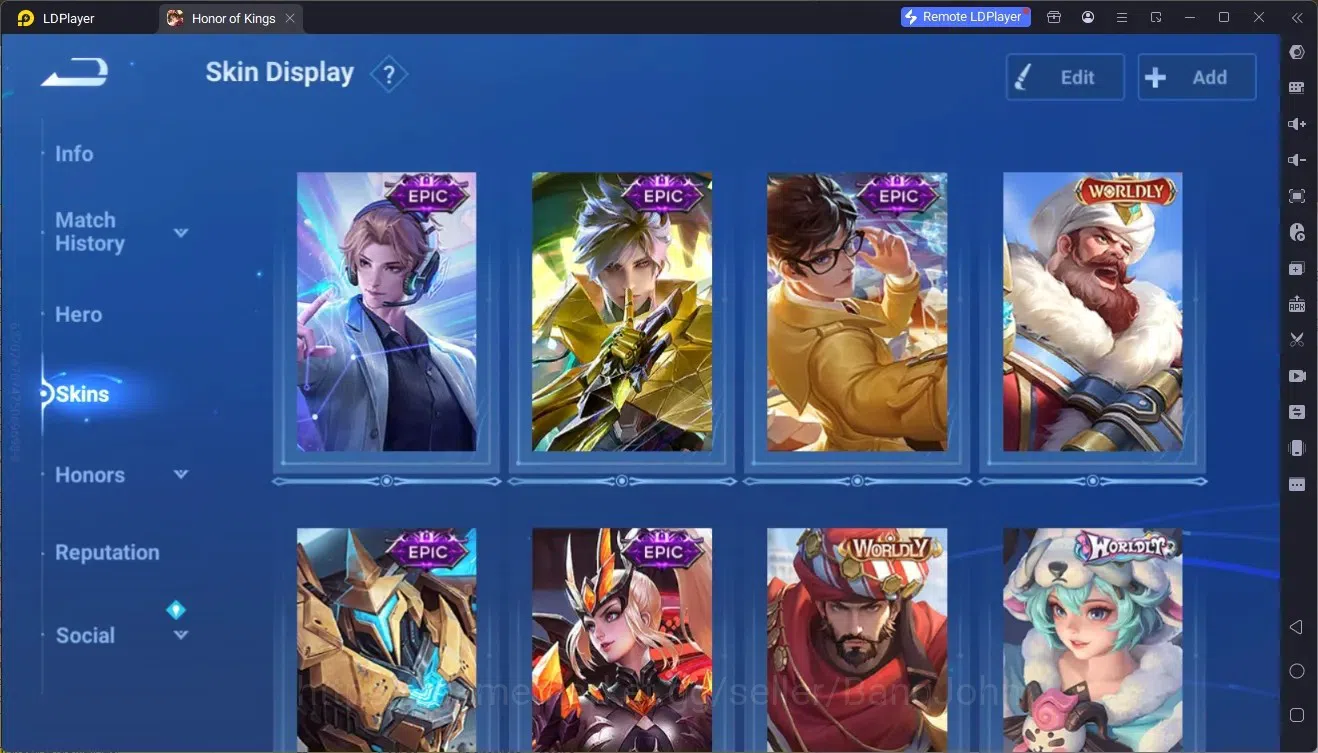 Honor of Kings Accounts Rare Skin Global|111H 122S|Lny Lam, Lny Consort Yu,Lny DaQiao,ShanHai Yao,ShanHai Yaria,JJK Garo,And 5