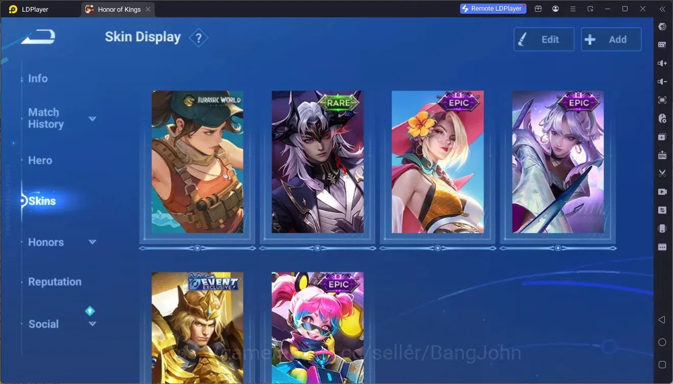 Honor of Kings Accounts Rare Skin Global|111H 122S|Lny Lam, Lny Consort Yu,Lny DaQiao,ShanHai Yao,ShanHai Yaria,JJK Garo,And 6