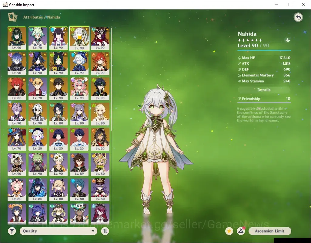 Genshin Impact Accounts ASIA|AR 60|Endgame|14 Limited + 7 (*5Weapon)|Nefer image 5
