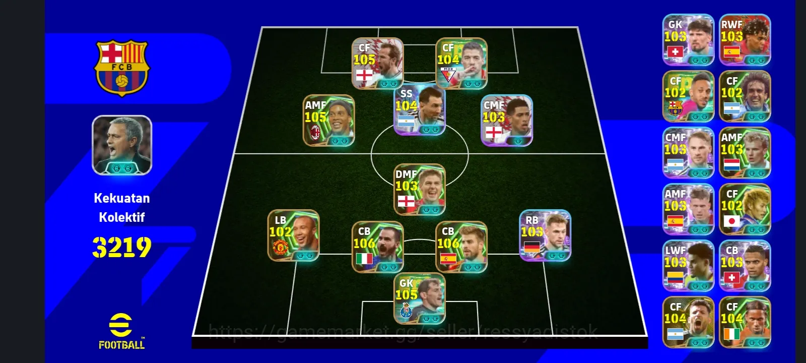 eFootball Accounts Legends & Iconic Players EFOOTBALL COLECTIVE 3219+ | EPIC BONUCCI,G PIQUE,HARRY KANE PACK,RONALDINHO,M 1