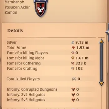 Albion Online Accounts Starter Asia |1,93M Total Fame - 8,13M Silver|T8 Ore Miner Gather Equipment With T6 BattleAxe