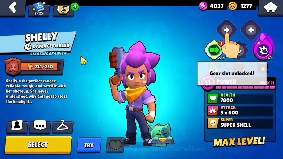 Brawl Stars Accounts 1009 Trophy|15K Bling|19 Brawlers 3 Max Lvl [Shelly,Poco,Mina]|1 Legend Skins (Tusked Nita) 3 Epic|CN 15