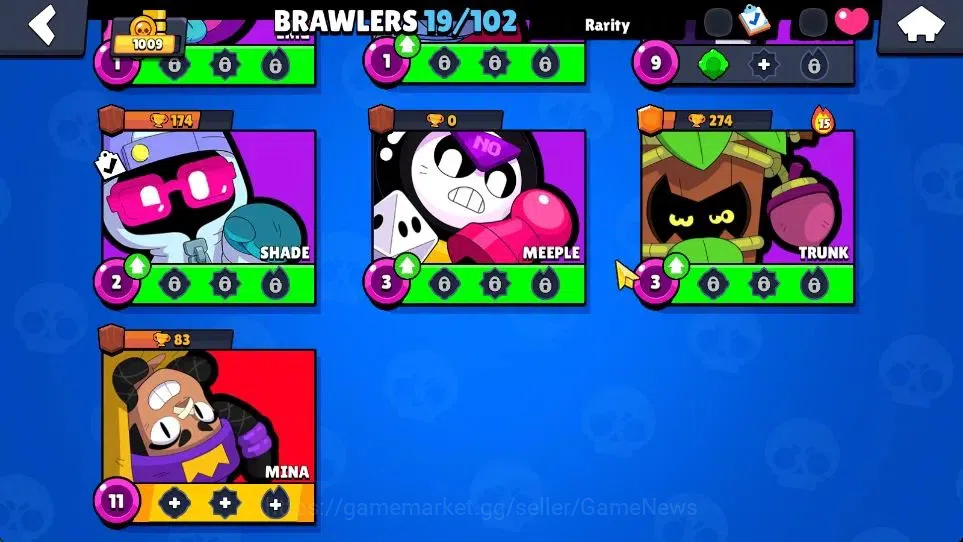 Brawl Stars Accounts 1009 Trophy|15K Bling|19 Brawlers 3 Max Lvl [Shelly,Poco,Mina]|1 Legend Skins (Tusked Nita) 3 Epic|CN 6