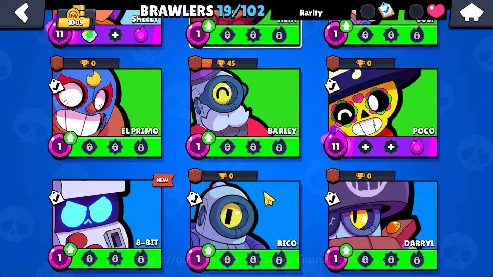 Brawl Stars Accounts 1009 Trophy|15K Bling|19 Brawlers 3 Max Lvl [Shelly,Poco,Mina]|1 Legend Skins (Tusked Nita) 3 Epic|CN 8