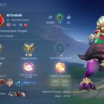 Mobile Legends: Bang Bang Accounts Others Global|Skin 217|Renowned|KOF Karina,Sanrio FlorynSTAR Hayabusa,Lightborn