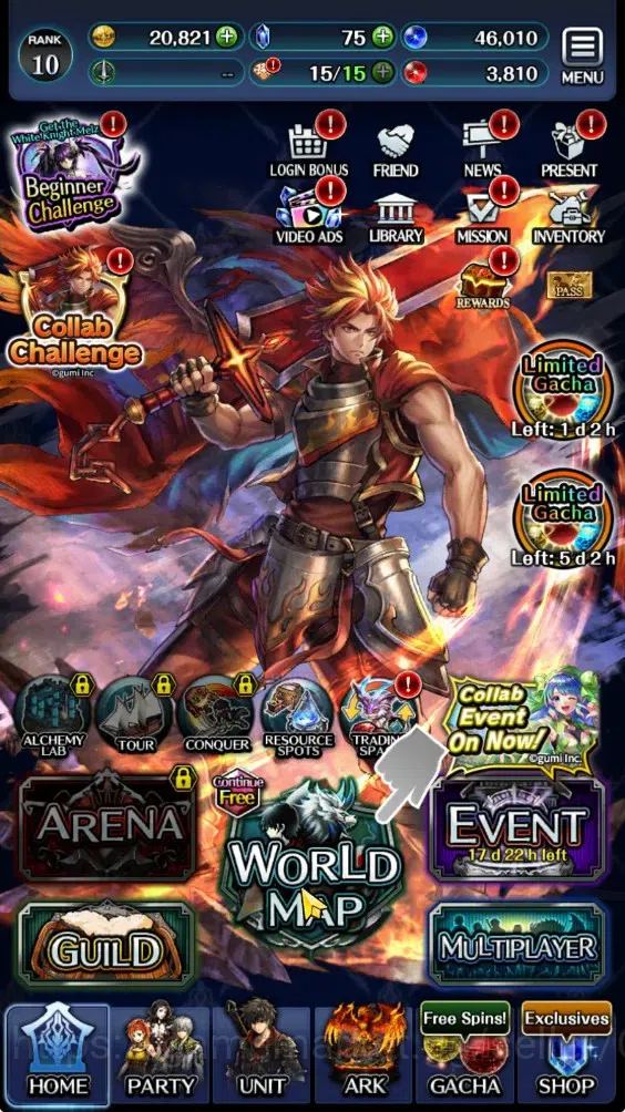Last Cloudia Accounts GLOBAL|Rank 10|Collab Brave Frontier (Fire God Var image 7