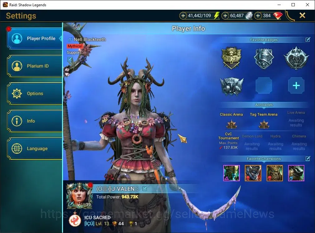 Raid: Shadow Legends Accounts Lv39 943K Power|1 Mythic(Nell Blackteeth)|17 Legen image 2