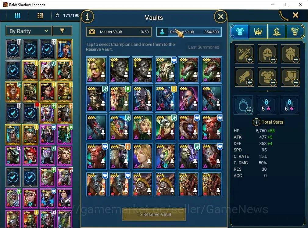 Raid: Shadow Legends Accounts Lv39 943K Power|1 Mythic(Nell Blackteeth)|17 Legen image 6