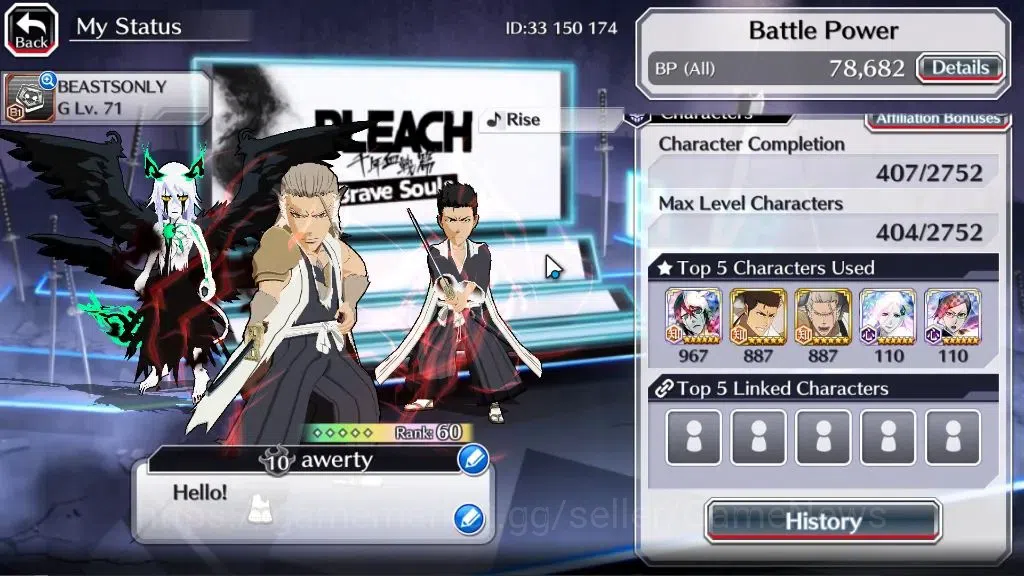 Bleach: Brave Souls Accounts [GLOBAL]52K Orbs|TYBW26 Momo,Shinji,TYBW25 Renji,1 image 3