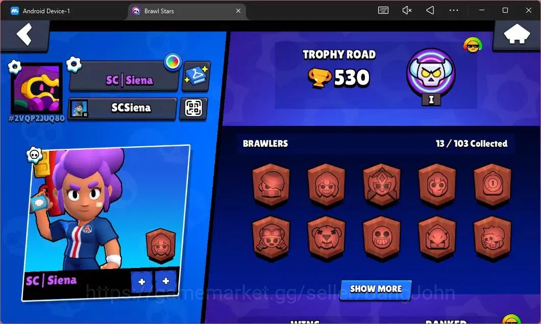 Brawl Stars Accounts Global | 530 Thropy|13 Brawler|1 Hypercharge(Shell image 2