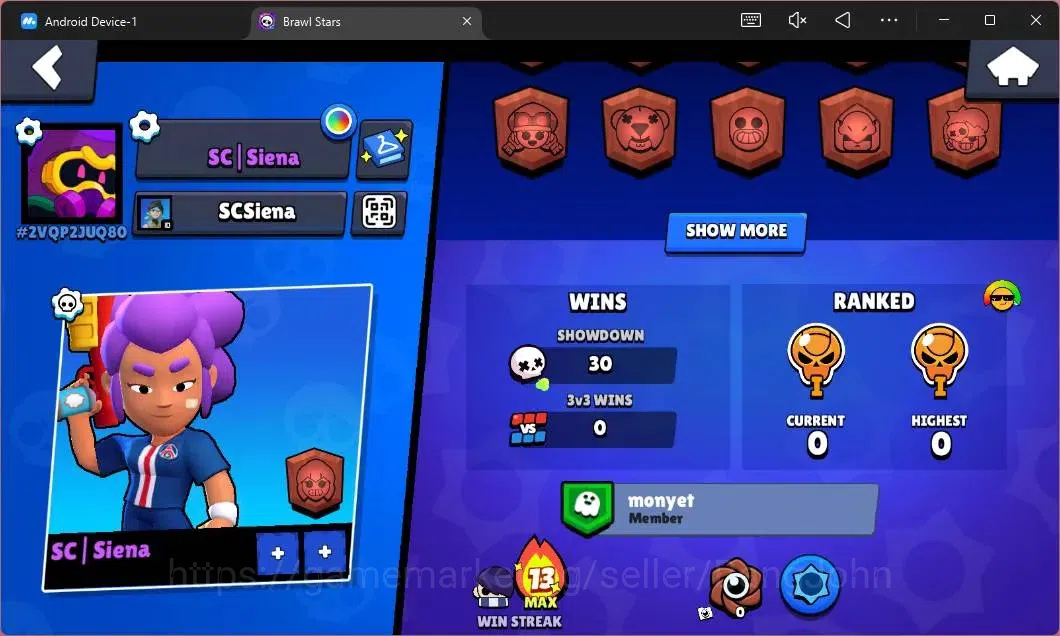 Brawl Stars Accounts Global | 530 Thropy|13 Brawler|1 Hypercharge(Shell image 3