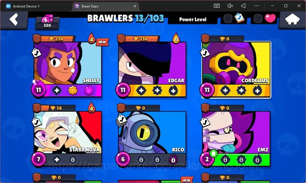 Brawl Stars Accounts Global | 530 Thropy|13 Brawler|1 Hypercharge(Shell image 5