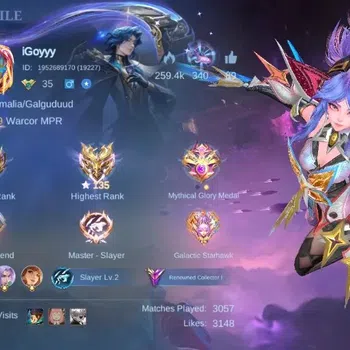 Mobile Legends: Bang Bang Accounts Collector Global|Skin 174|Renowned|Legend Fanny,Naruto Gusion,KOF Karina+Dyrroth,AOT