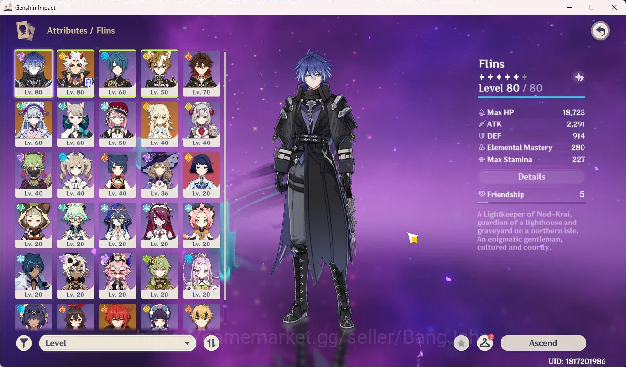 Genshin Impact Accounts Mid-Game | ASIA | AR 45 | 2 Limit Arataki Itto | F image 2