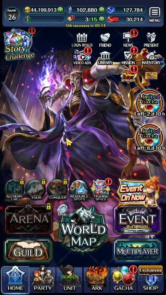Last Cloudia Accounts GLOBAL|Rank 26|102K Crystal|Collab Overlord [Ainz  image 9