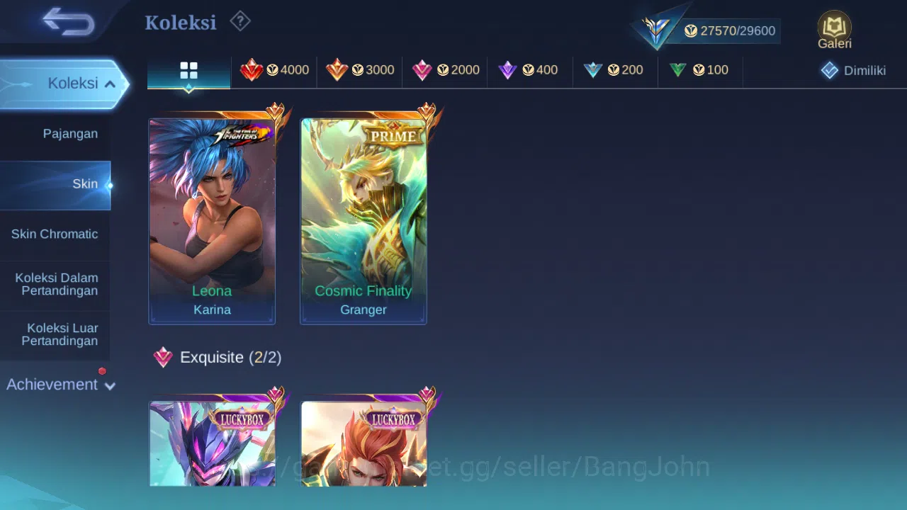 Mobile Legends: Bang Bang Accounts Hero 49 Skin 89 | Prime Granger | KOF Karina | Luc image 2