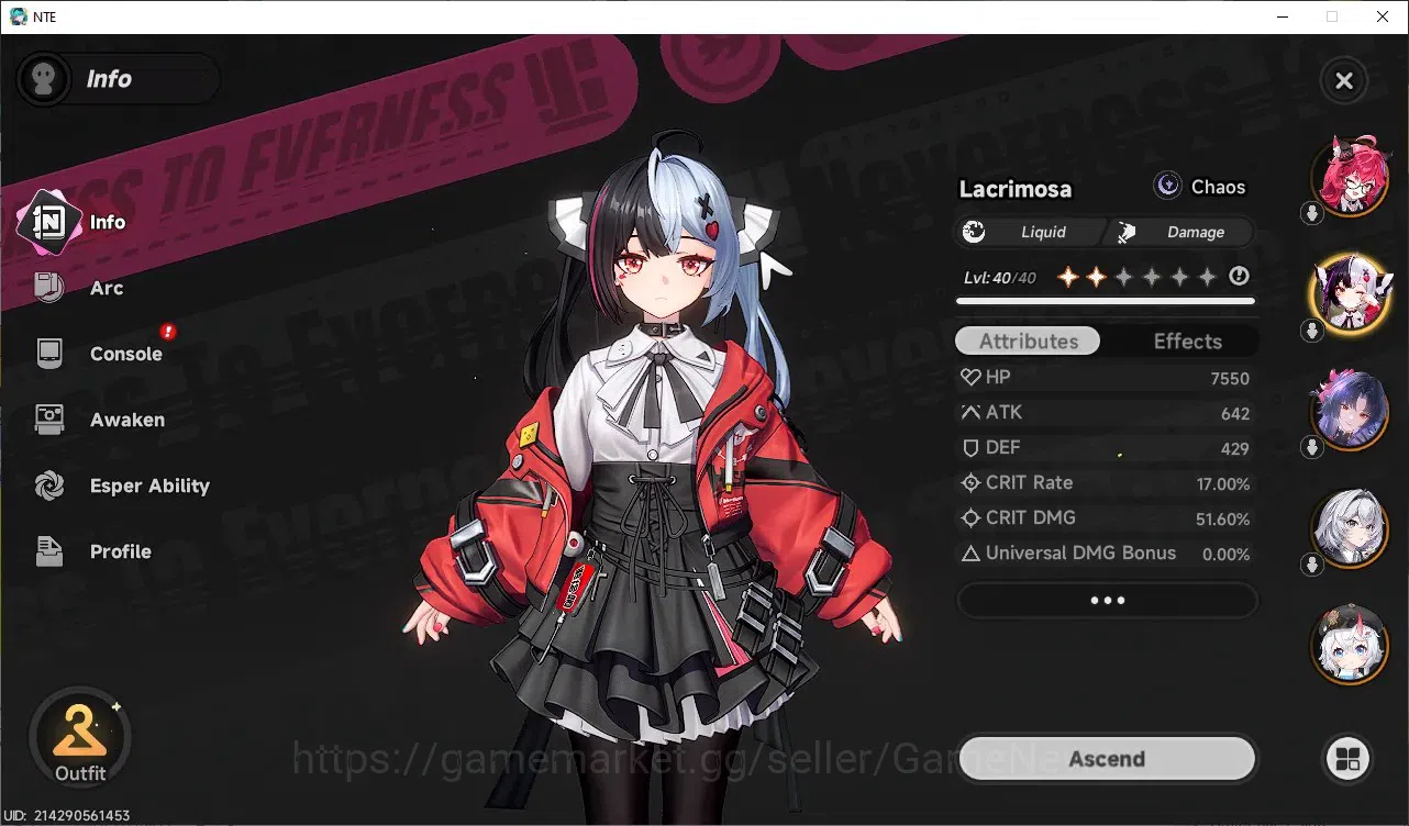 Neverness to Everness Accounts GLOBAL SEA|HL27|TL13|6SSR 3Limited(Hotori+Skin,Lac image 3