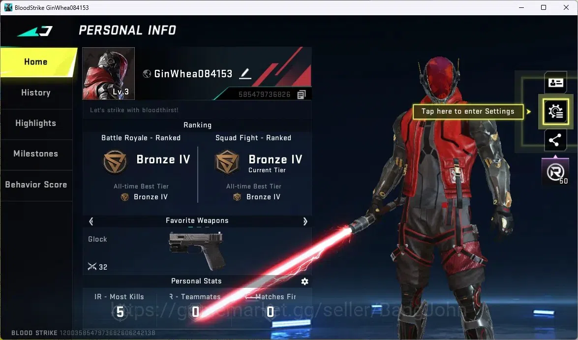 Blood Strike Accounts ASIA |1 Ultra Lightblade - Dark Force|2 Legendary image 1