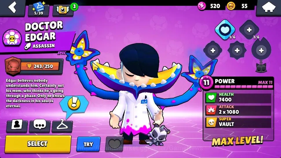 Brawl Stars Accounts 1000 Trophy Lv 33 | 14 Brawlers 3 Max Lv | 1 Epic image 10