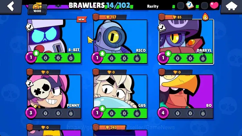Brawl Stars Accounts 1000 Trophy Lv 33 | 14 Brawlers 3 Max Lv | 1 Epic image 8