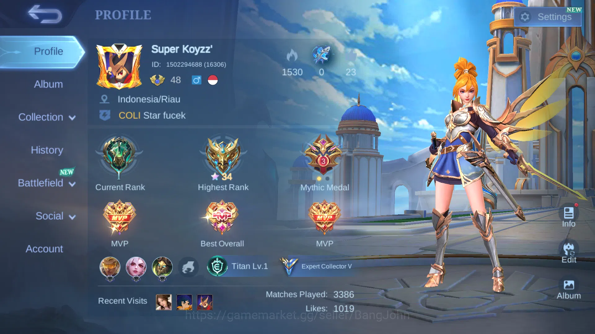 Mobile Legends: Bang Bang Accounts Hero 93 | Skin 117 | Spec Jungle | lightborn Fanny image 1