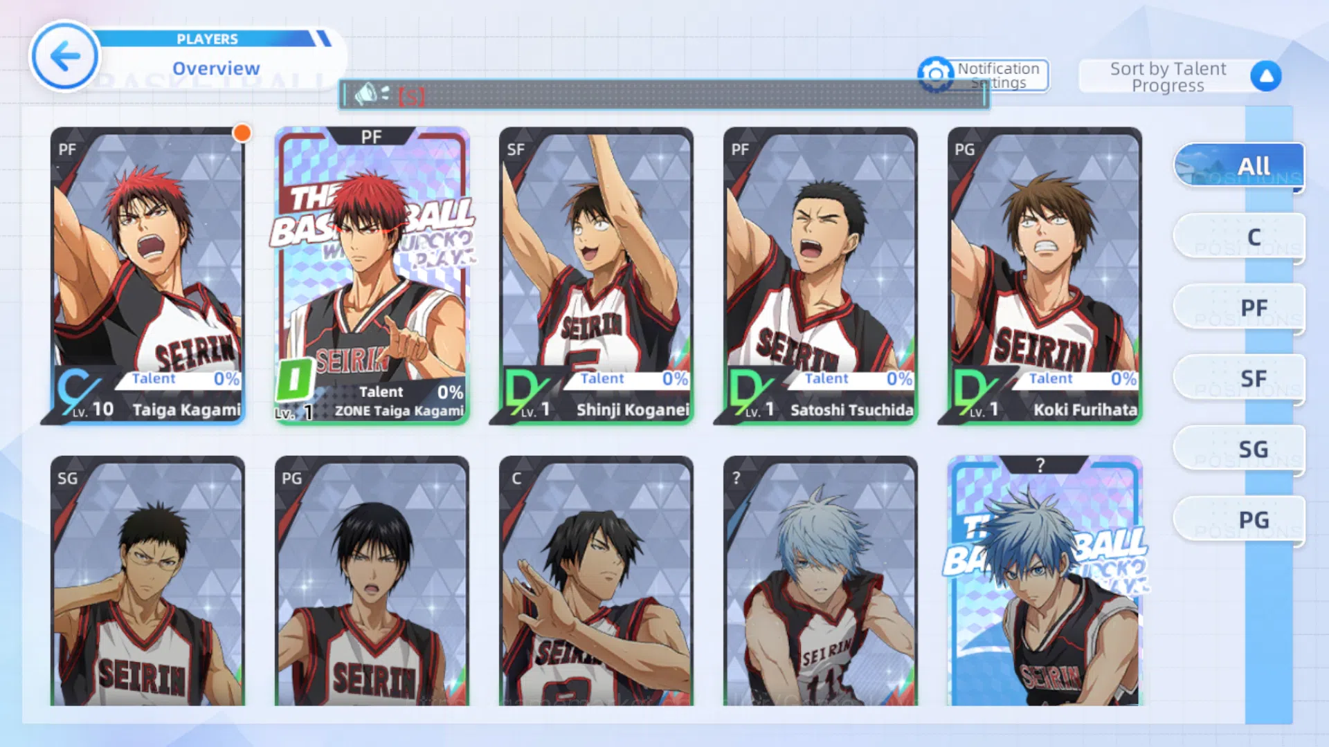 Kuroko's Basketball Street Rivals Accounts SEA SV011|Fresh Starter Lv 4 | Limit Zone Taiga Kagami + 4 Other Char + Story 4