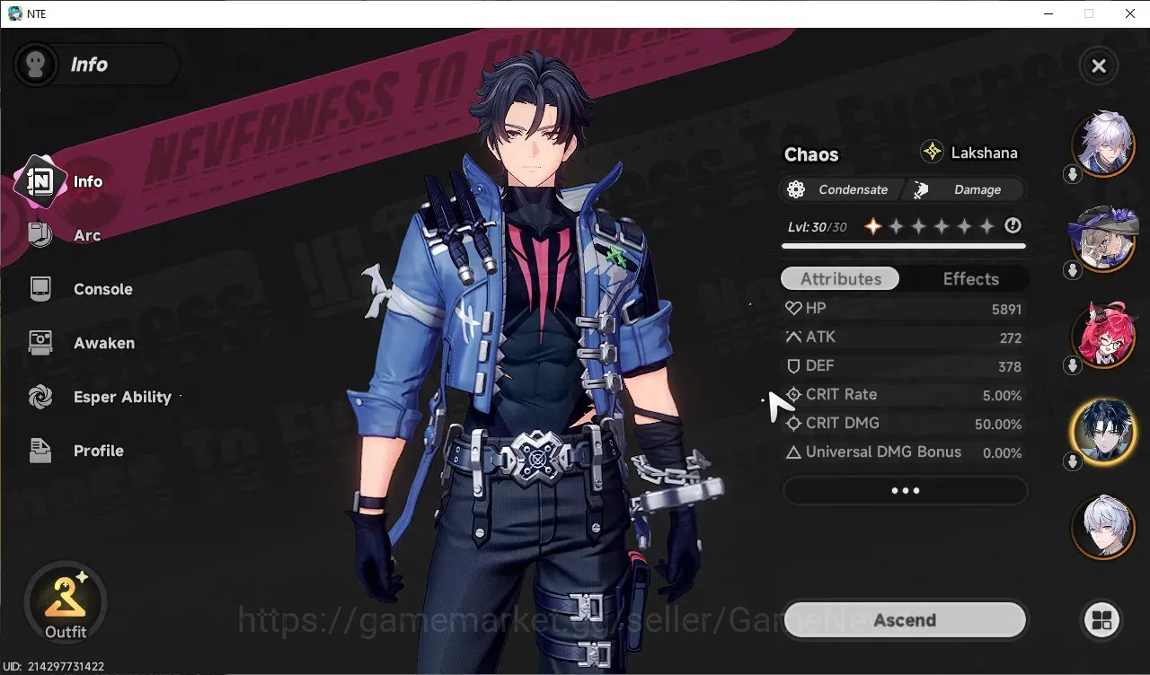 Neverness to Everness Accounts GLOBAL SEA|HL 15|TL 7|4 SSR|Chaos,Nanally,Jiuyuan, image 2