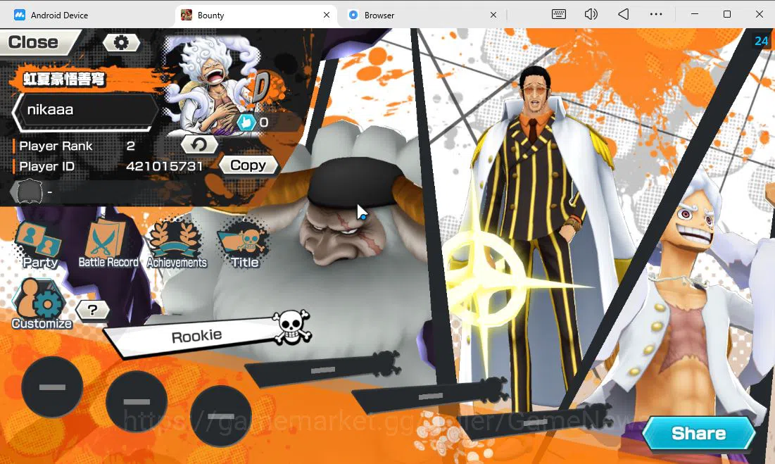 One Piece Bounty Rush Accounts Global|4 EX|Ama no Borsalino,BP Kuzan,G5 Monkey D  image 2