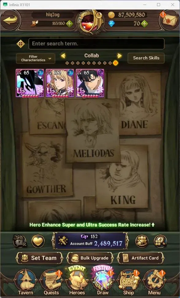 The Seven Deadly Sins: Grand Cross Accounts ASIA |2,4M CC|136 LS|LR Mesis 1/6|UR Menor 2/6,KD  image 4