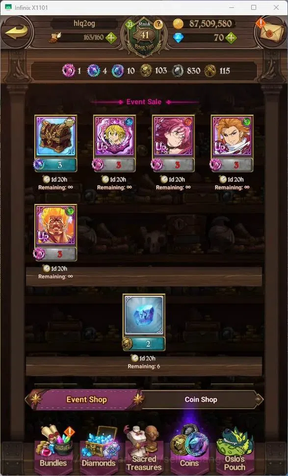The Seven Deadly Sins: Grand Cross Accounts ASIA |2,4M CC|136 LS|LR Mesis 1/6|UR Menor 2/6,KD  image 8