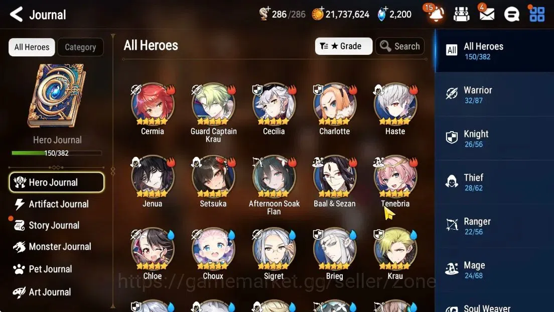 Epic Seven Accounts High-End Global|New ERA|9ML(Monarch Iseria, BArunka, NM Luna, RRoana, DK Sharun)|PoH+Bless+Theater ON|SS 2
