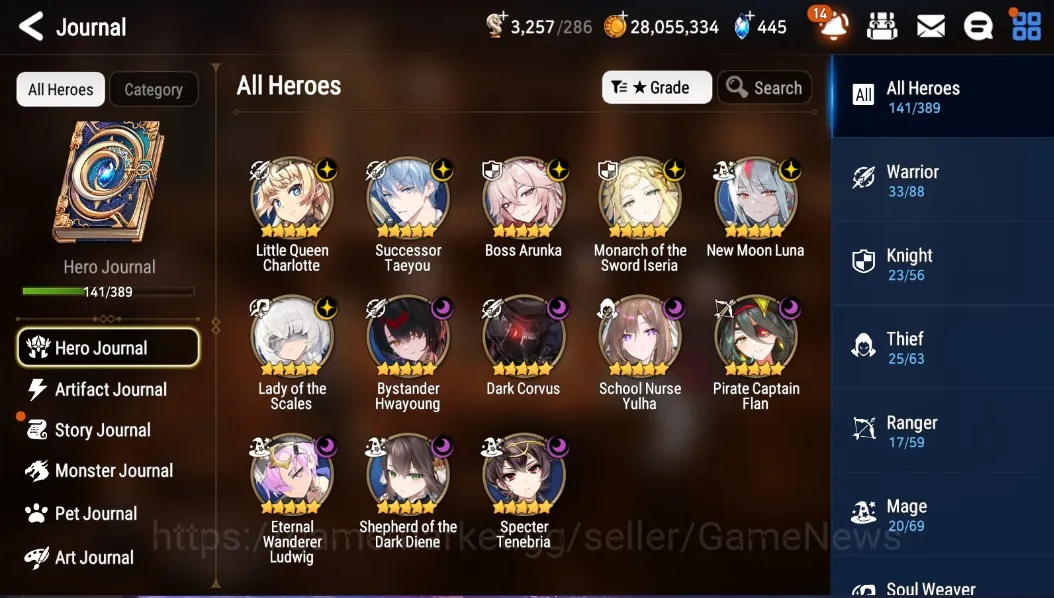 Epic Seven Accounts Starter Global UnVerif|Mor 45|13 ML(Sheperd,School NYulha,Lotscales,Monarch 1