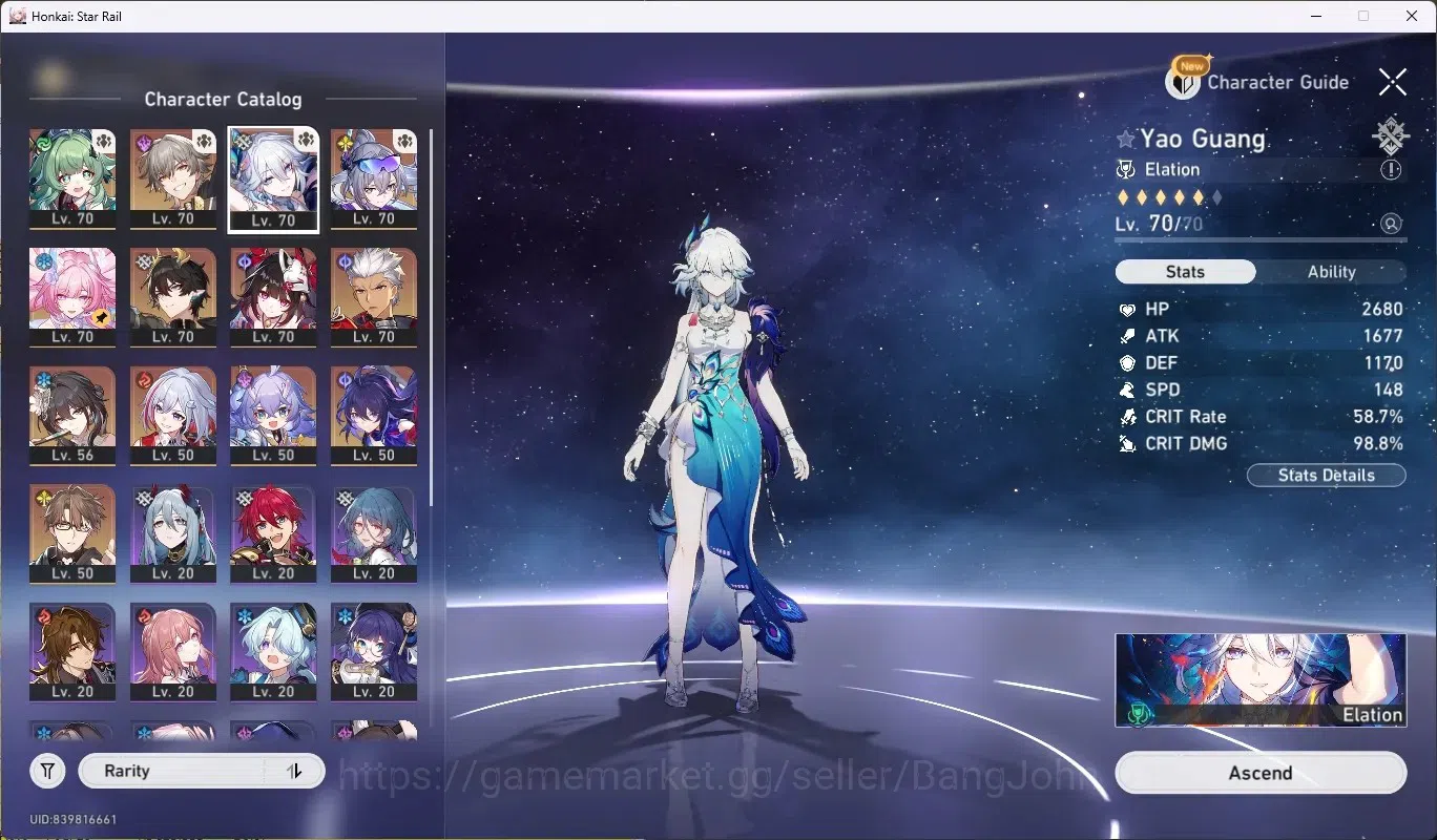 Honkai Star Rail Accounts Mid Game ASIA|TL 57|10 Char Limited [Yao 2