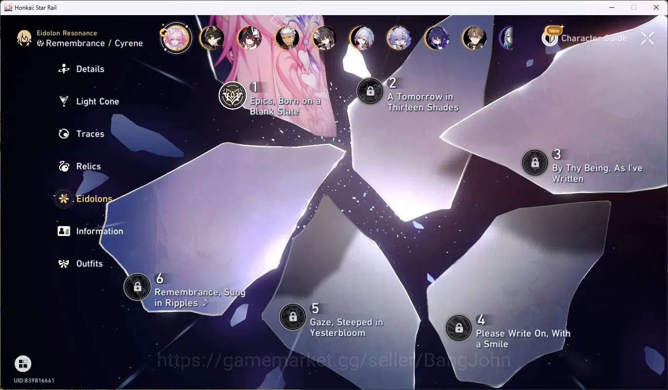 Honkai Star Rail Accounts Mid Game ASIA|TL 57|10 Char Limited [Yao 7