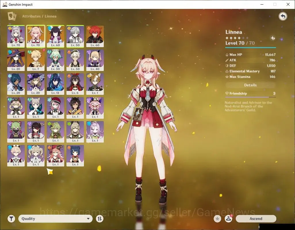 Genshin Impact Accounts ASIA|AR43|2Limited+24(*4Character)|Linnea,Columbin image 3