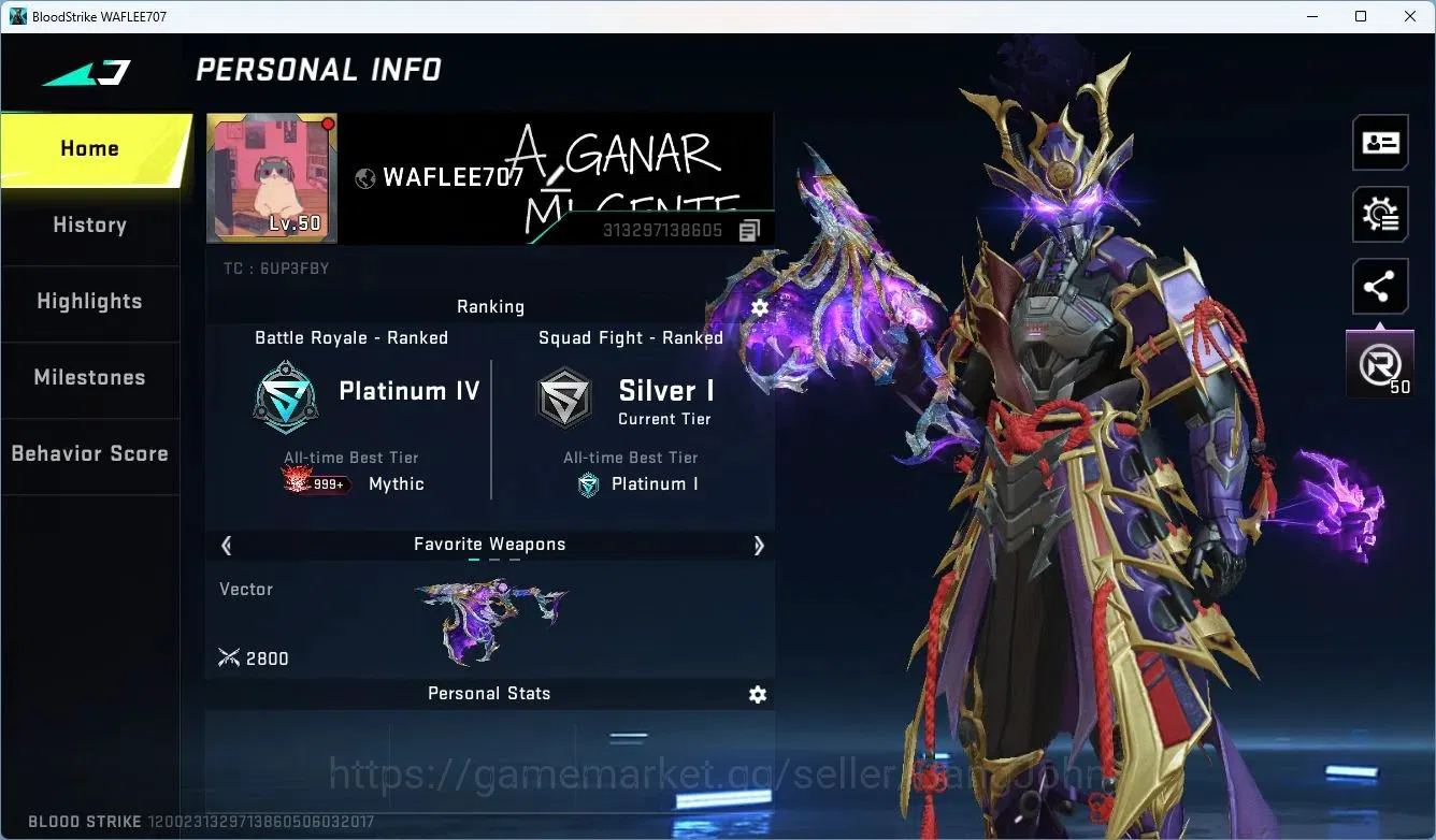 Blood Strike Accounts ASIA | 7 ETERNAL | EVA SCAR | ETERNAL STRIKER: ZER image 1